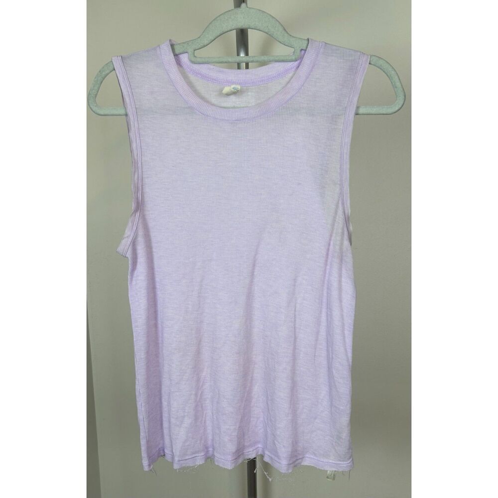 Anthropologie Free People Movement Violet Purple Ribbed Tank Top Medium